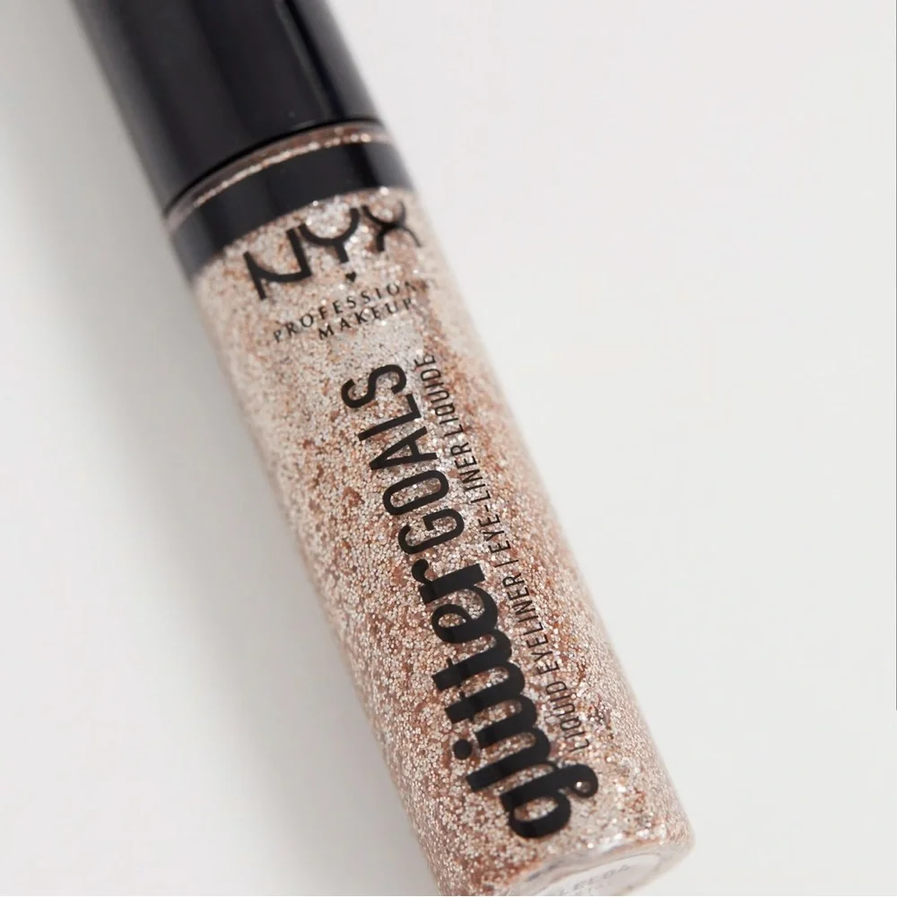 NYX Makeup Glitter Goals Liquid Eyeliner Crystal Ball Gold Sparkle New in Box